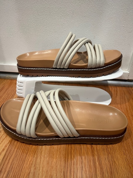 Madewell Shoes - Madewell Cream Strappy Platform Slide Sandals